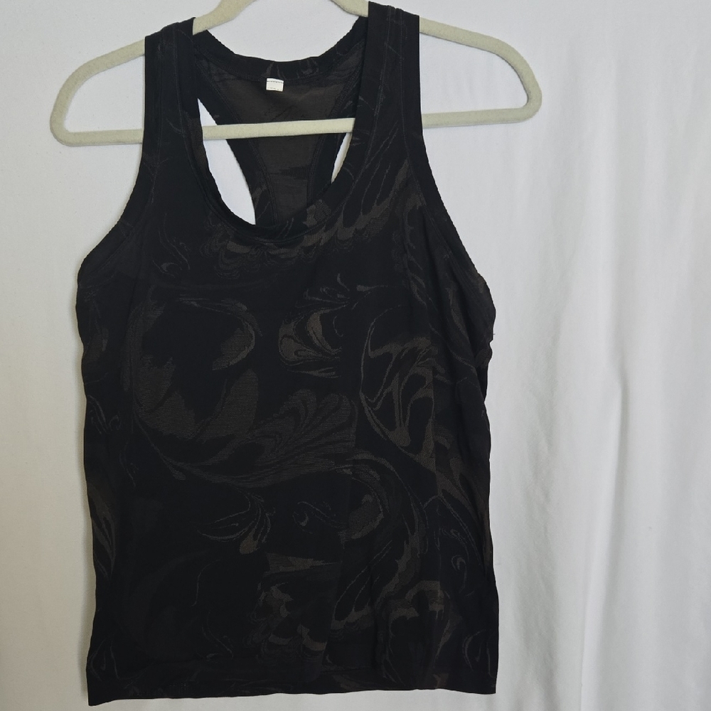 Athleta Black Patterned Tank Top - image 1